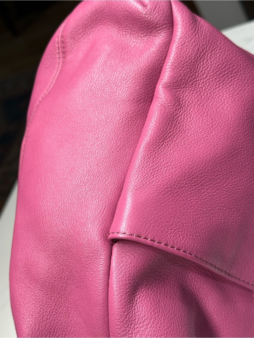 Coach Avery Fuchsia Pebbled Leather Drawstring Bucket Bag - Picture 9 of 15